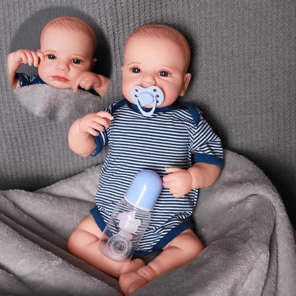 🆕 24 inches Soft Vinyl Body Realistic Reborn Baby Boy Doll